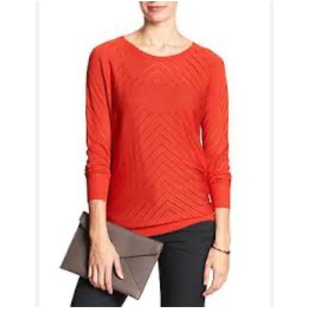 Banana Republic Pointelle CHEVRON Dolman Sweater Size Small
